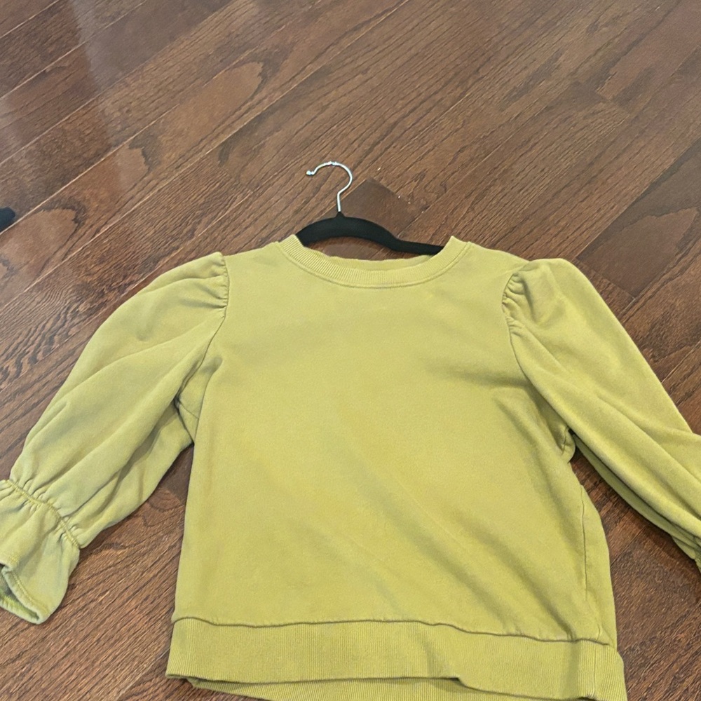 Nation LTD Girls' Lime Green Puff-Sleeve Sweatshirt